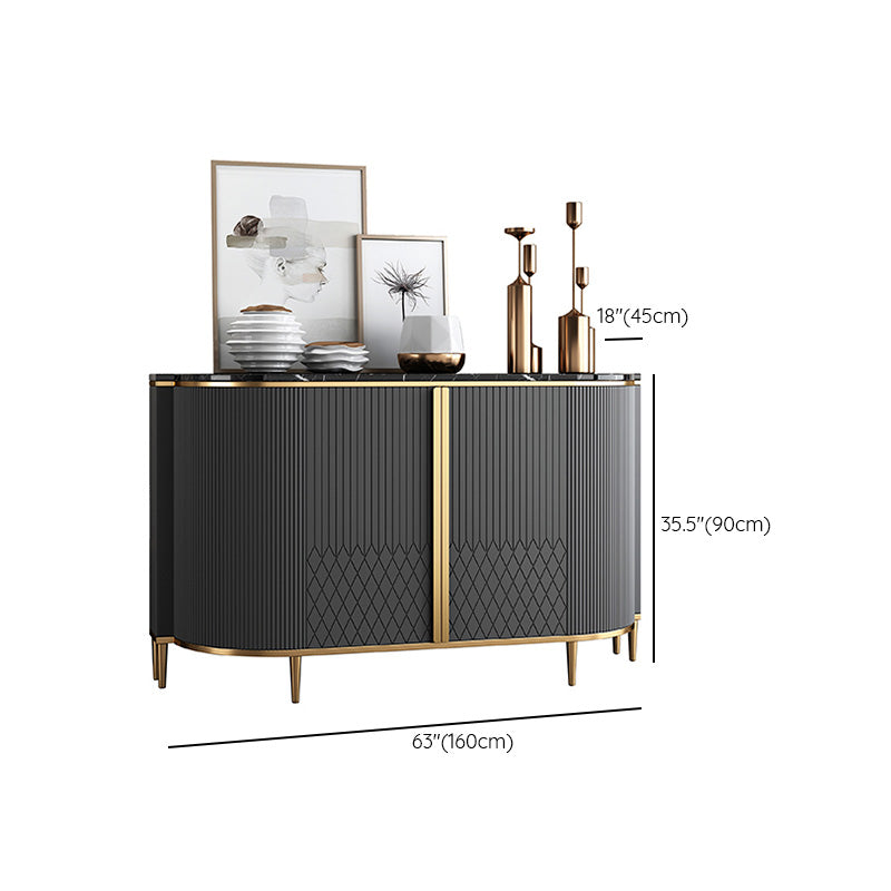 Marble Sideboard Modern & Contemporary Side Board with Cabinets Clearhalo 'buffet_sideboard' 'Buffets & Sideboards' 'furn' 'furn_buffet_sideboard' 'Furniture' 'Kitchen & Dining Furniture' 6943845