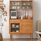 Modern Dining Hutch Pine Sliding Doors Storage Cabinet with Drawers Clearhalo 'Display & China Cabinets' 'display_china_cabinets' 'furn' 'furn_display_china_cabinets' 'Furniture' 'Kitchen & Dining Furniture' 6943853