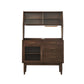 Modern Dining Hutch Pine Sliding Doors Storage Cabinet with Drawers 47"L x 16"W x 65"H Nut-Brown Clearhalo 'Display & China Cabinets' 'display_china_cabinets' 'furn' 'furn_display_china_cabinets' 'Furniture' 'Kitchen & Dining Furniture' 6943856