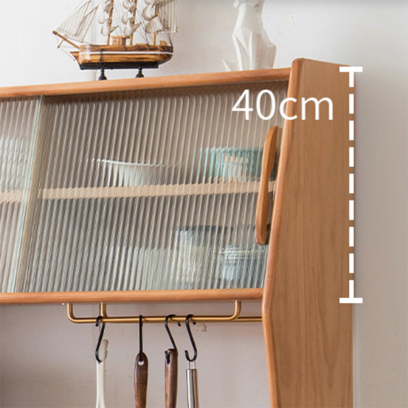 Modern Dining Hutch Pine Sliding Doors Storage Cabinet with Drawers Clearhalo 'Display & China Cabinets' 'display_china_cabinets' 'furn' 'furn_display_china_cabinets' 'Furniture' 'Kitchen & Dining Furniture' 6943857