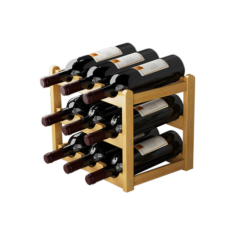 Countertop Wine Rack Solid Wood Wine Bottle Rack for Living Room