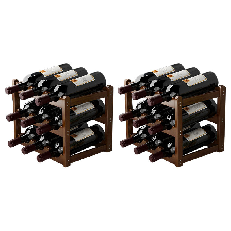 Countertop Wine Rack Solid Wood Wine Bottle Rack for Living Room