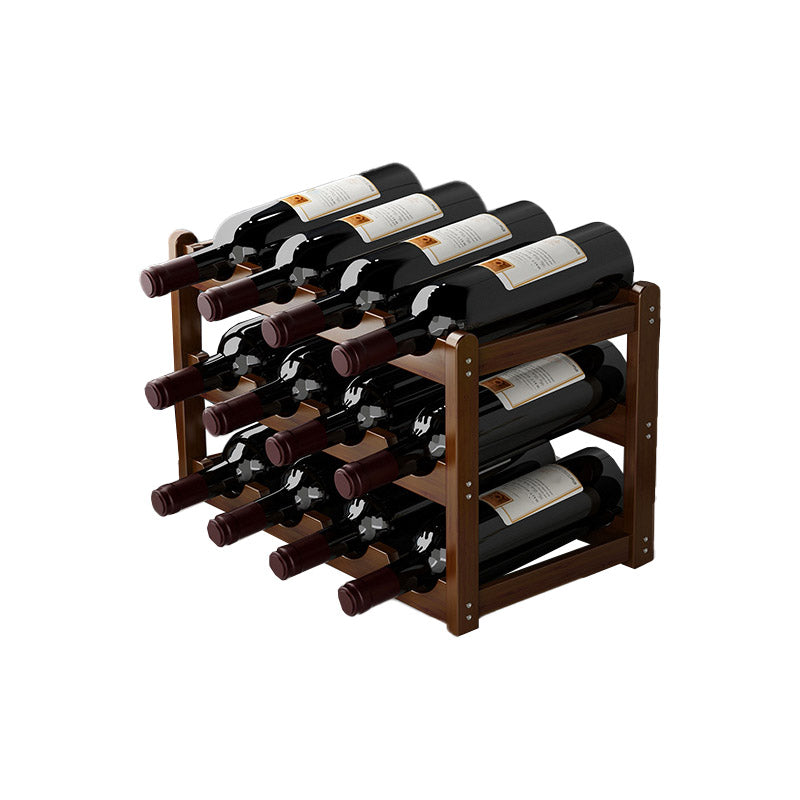 Countertop Wine Rack Solid Wood Wine Bottle Rack for Living Room