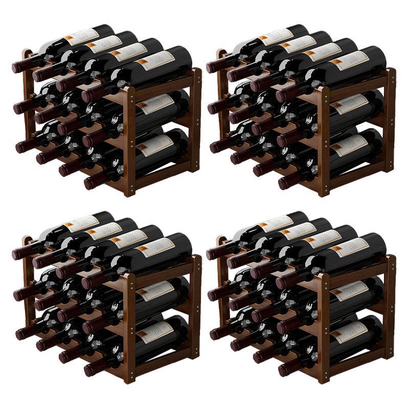 Countertop Wine Rack Solid Wood Wine Bottle Rack for Living Room