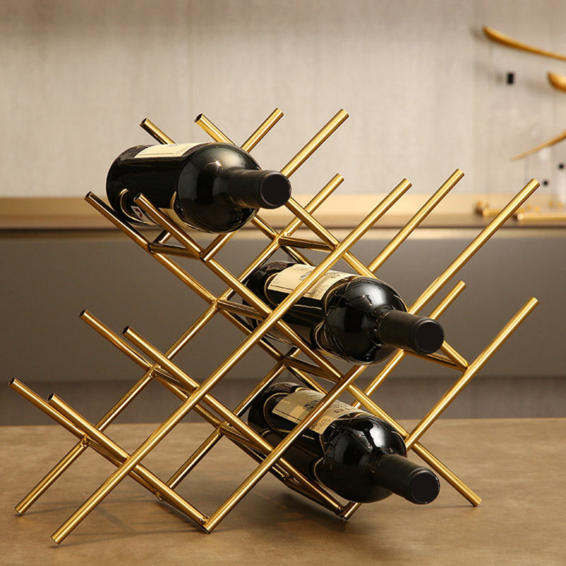 Portabottiglie da controsoffitto glam metallio in metallo per soggiorno per soggiorno