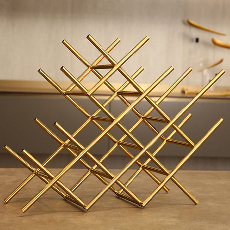 リビングルーム用のカウンタートップワインラックグラムメタルワインボトルラック