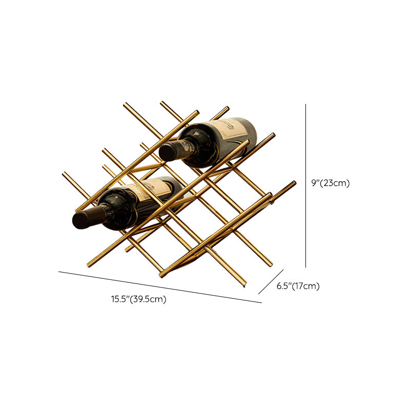 リビングルーム用のカウンタートップワインラックグラムメタルワインボトルラック