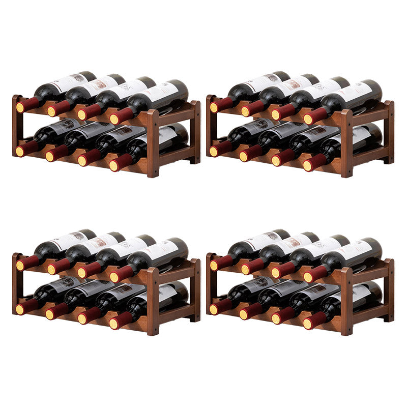 カウンタートップモダンワインラックリビングルーム用の木製ワインボトルラック