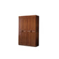 Braune Walnuss -Massivholzgarderobe Traditioneller freistehender Kleiderschrank Armoire