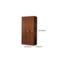 Braune Walnuss -Massivholzgarderobe Traditioneller freistehender Kleiderschrank Armoire