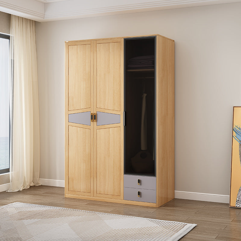 Freistehende massive Holzrahmengarderobe traditioneller Garderobe mit Regalen