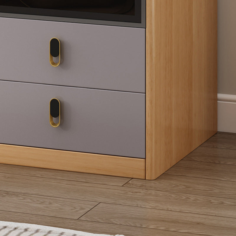 Freistehende massive Holzrahmengarderobe traditioneller Garderobe mit Regalen