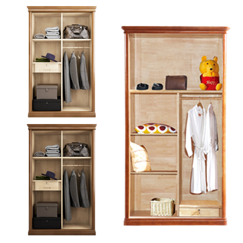 Armario tradicional de armario de madera maciza Armtile con estantes