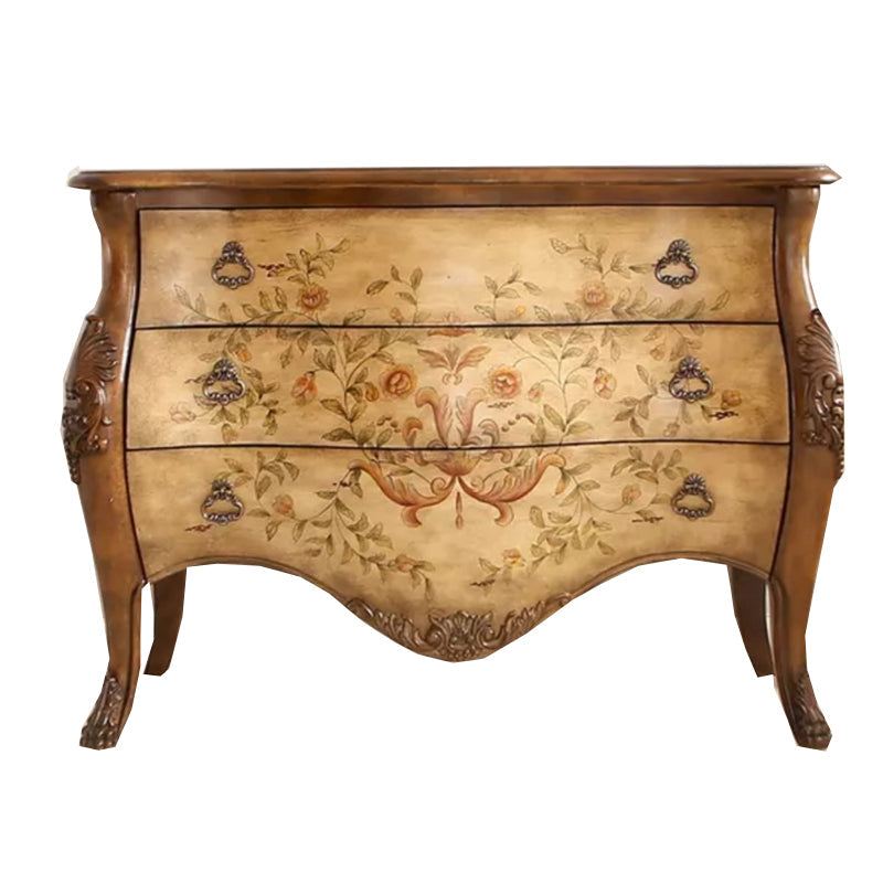 Cómoda cómoda de almacenamiento clásica de madera maciza con 2/3 cajones