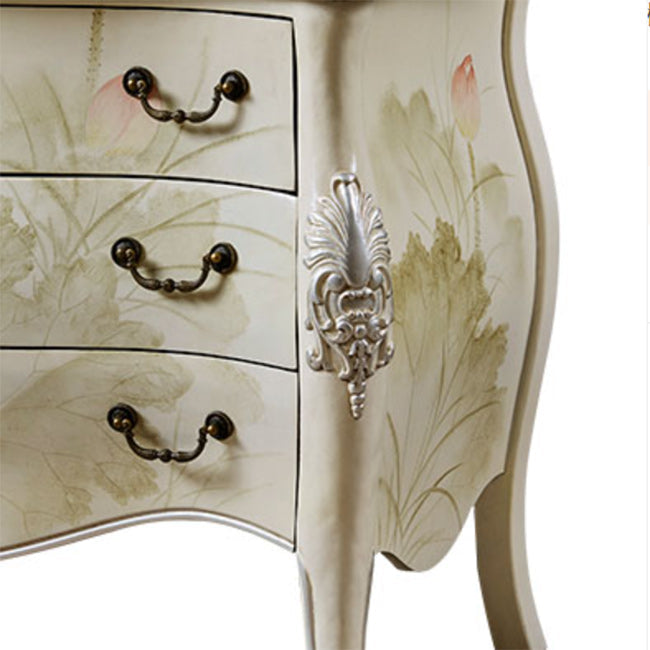 Cómoda cómoda de almacenamiento clásica de madera maciza con 2/3 cajones