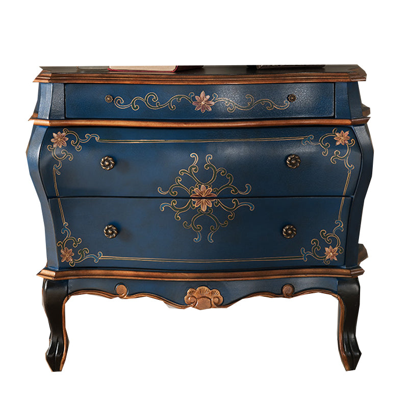 Cómoda cómoda de almacenamiento clásica de madera maciza con 2/3 cajones