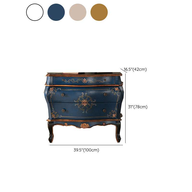 Cómoda cómoda de almacenamiento clásica de madera maciza con 2/3 cajones