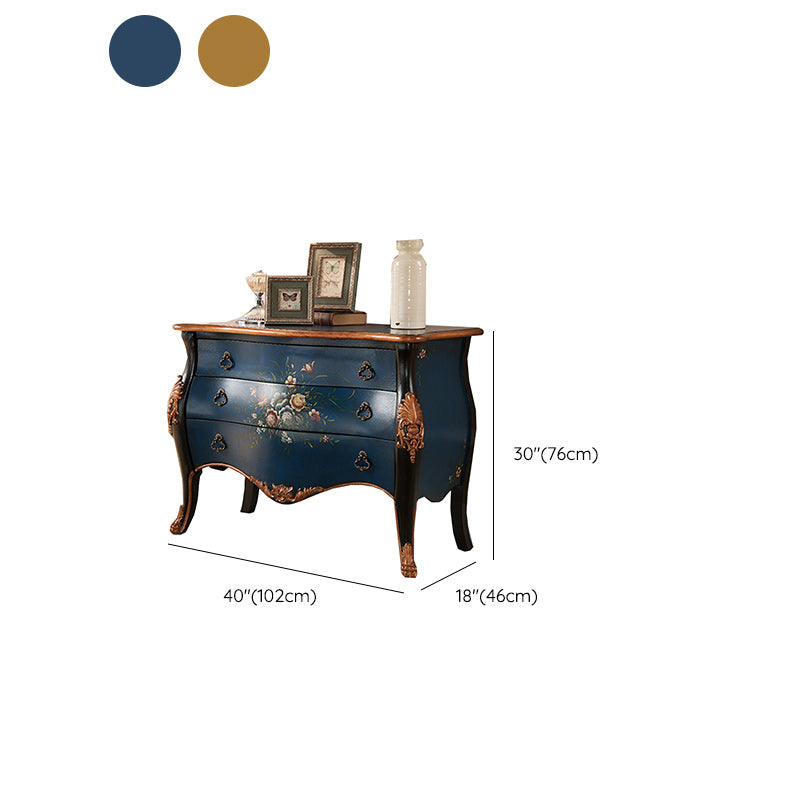 Cómoda cómoda de almacenamiento clásica de madera maciza con 2/3 cajones