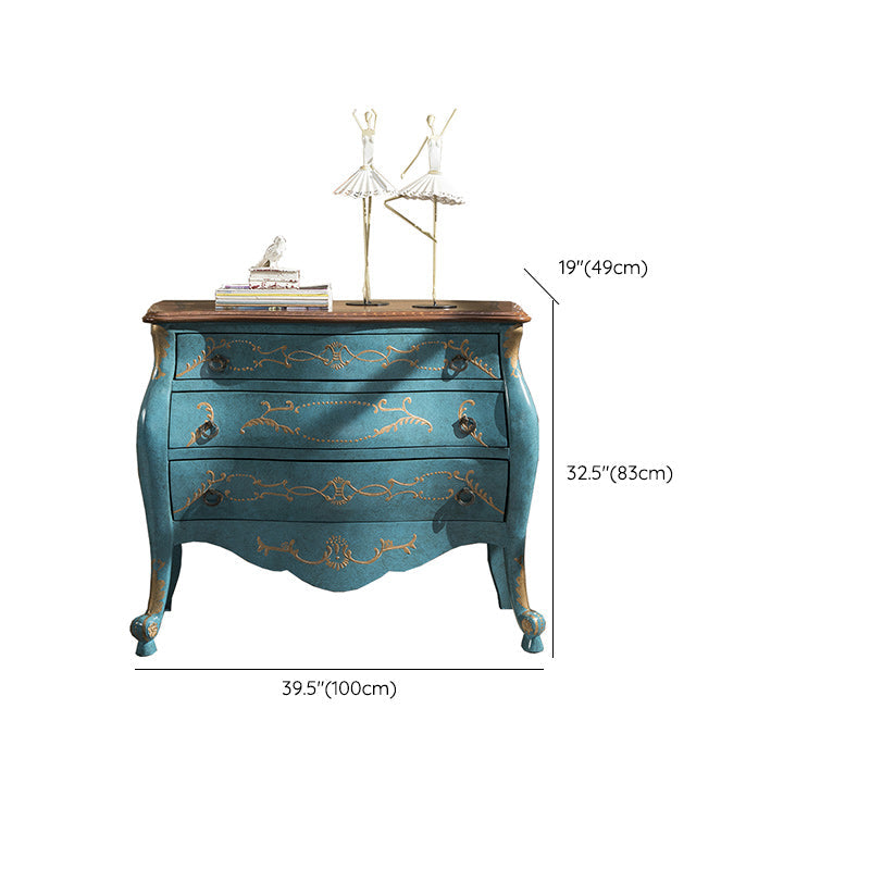 Cómoda cómoda de almacenamiento clásica de madera maciza con 2/3 cajones