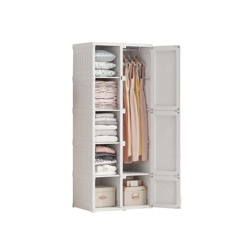 Armario de plástico de plástico independiente con estantes con estantes