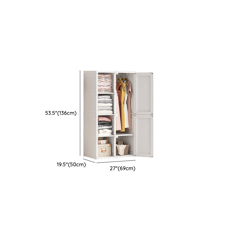 Armario de plástico de plástico independiente con estantes con estantes