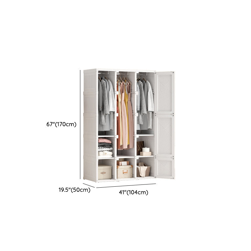 Armario de plástico de plástico independiente con estantes con estantes