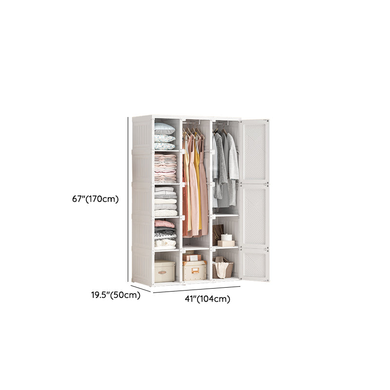 Armario de plástico de plástico independiente con estantes con estantes