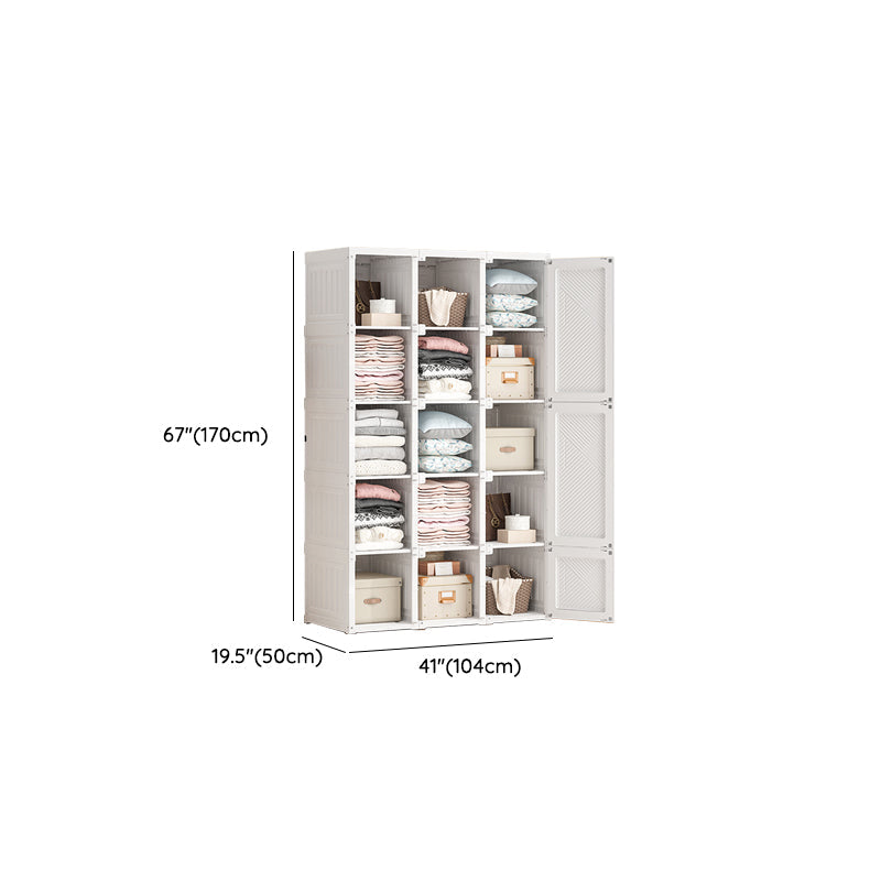 Armario de plástico de plástico independiente con estantes con estantes