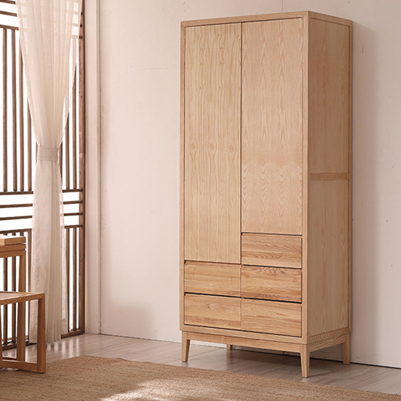 Modern Solid Wood Wardrobe Freestanding Bedroom Wardrobe with Legs Armoire 35"L x 22"W x 79"H 5 Clearhalo 'Armoires & Wardrobes' 'armoires_wardrobes' 'Bedroom Furniture' 'furn' 'furn_armoires_wardrobes' 'Furniture' 6944342