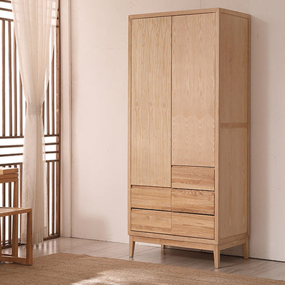 Modern Solid Wood Wardrobe Freestanding Bedroom Wardrobe with Legs Armoire 35"L x 22"W x 79"H 5 Clearhalo 'Armoires & Wardrobes' 'armoires_wardrobes' 'Bedroom Furniture' 'furn' 'furn_armoires_wardrobes' 'Furniture' 6944342