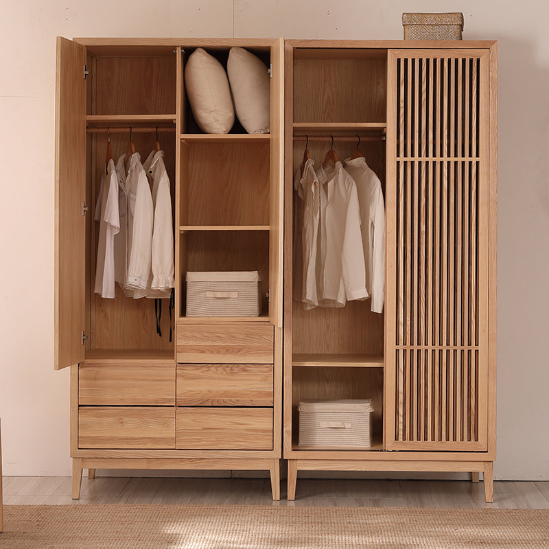 Modern Solid Wood Wardrobe Freestanding Bedroom Wardrobe with Legs Clearhalo 'Armoires & Wardrobes' 'armoires_wardrobes' 'Bedroom Furniture' 'furn' 'furn_armoires_wardrobes' 'Furniture' 6944343