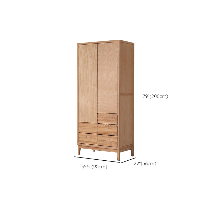 Modern Solid Wood Wardrobe Freestanding Bedroom Wardrobe with Legs Clearhalo 'Armoires & Wardrobes' 'armoires_wardrobes' 'Bedroom Furniture' 'furn' 'furn_armoires_wardrobes' 'Furniture' 6944353