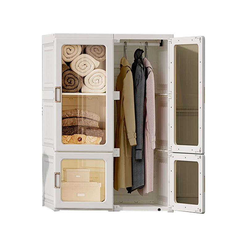 Modern Folding Plastic Wardrobe Freestanding Wardrobe with Shelves Clearhalo 'Armoires & Wardrobes' 'armoires_wardrobes' 'Bedroom Furniture' 'furn' 'furn_armoires_wardrobes' 'Furniture' 6944406