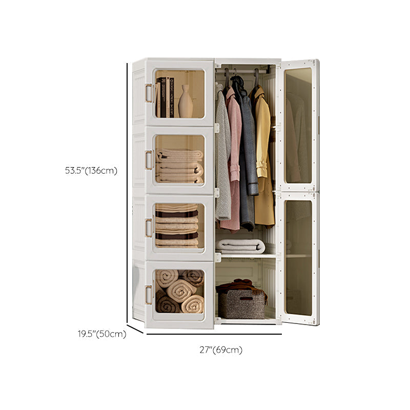 Modern Folding Plastic Wardrobe Freestanding Wardrobe with Shelves Clearhalo 'Armoires & Wardrobes' 'armoires_wardrobes' 'Bedroom Furniture' 'furn' 'furn_armoires_wardrobes' 'Furniture' 6944420