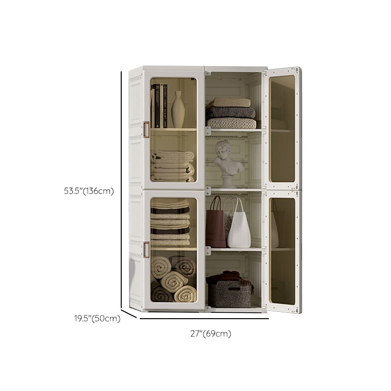 Modern Folding Plastic Wardrobe Freestanding Wardrobe with Shelves Clearhalo 'Armoires & Wardrobes' 'armoires_wardrobes' 'Bedroom Furniture' 'furn' 'furn_armoires_wardrobes' 'Furniture' 6944421