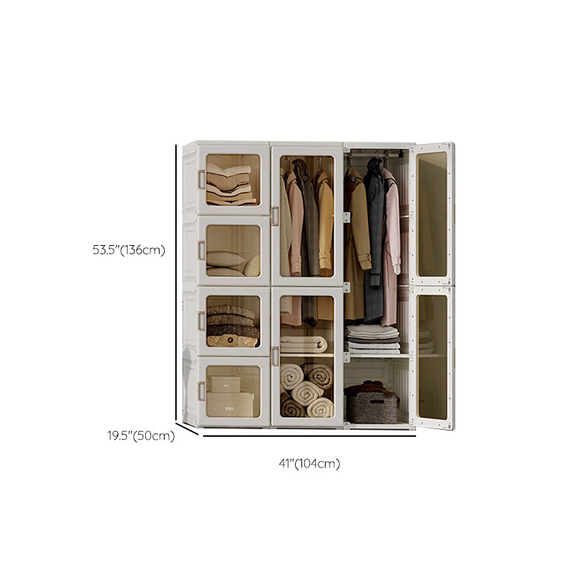 Modern Folding Plastic Wardrobe Freestanding Wardrobe with Shelves Clearhalo 'Armoires & Wardrobes' 'armoires_wardrobes' 'Bedroom Furniture' 'furn' 'furn_armoires_wardrobes' 'Furniture' 6944425