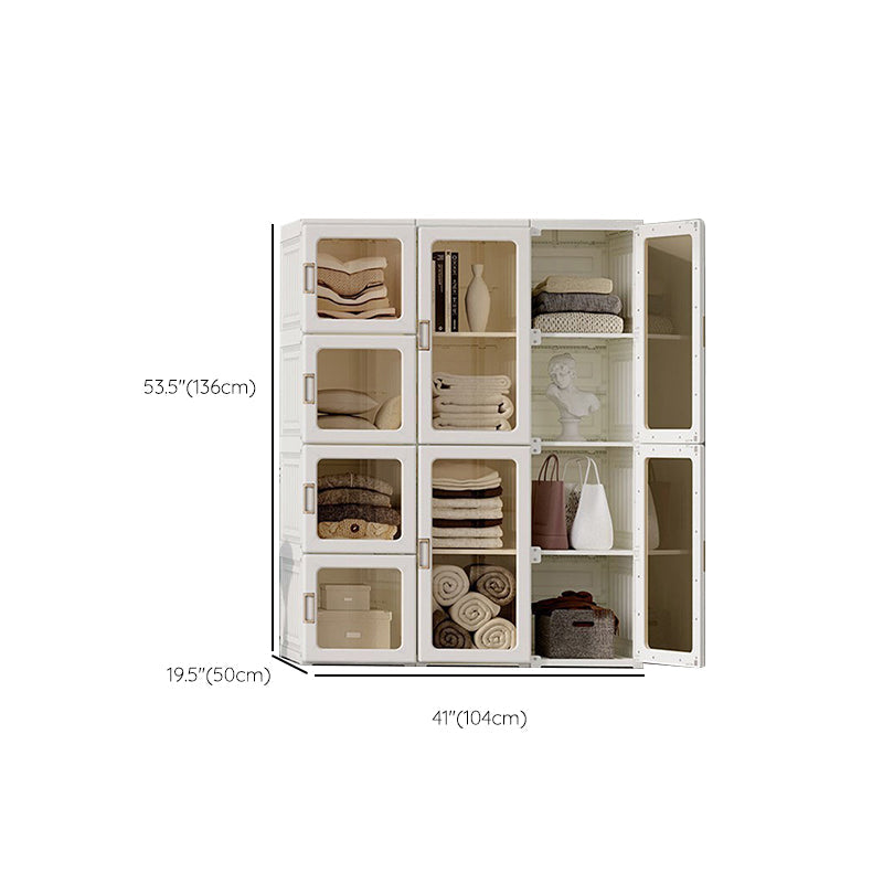 Modern Folding Plastic Wardrobe Freestanding Wardrobe with Shelves Clearhalo 'Armoires & Wardrobes' 'armoires_wardrobes' 'Bedroom Furniture' 'furn' 'furn_armoires_wardrobes' 'Furniture' 6944426