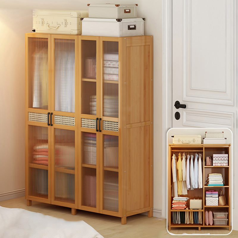 Freestanding Wood Wardrobe Modern Wardrobe with Legs and Shelves 47"L x 17"W x 63"H With Clothing Rod Clearhalo 'Armoires & Wardrobes' 'armoires_wardrobes' 'Bedroom Furniture' 'furn' 'furn_armoires_wardrobes' 'Furniture' 6944447