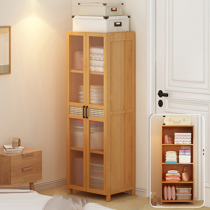 Freestanding Wood Wardrobe Modern Wardrobe with Legs and Shelves 20"L x 17"W x 63"H Without Clothing Rod Clearhalo 'Armoires & Wardrobes' 'armoires_wardrobes' 'Bedroom Furniture' 'furn' 'furn_armoires_wardrobes' 'Furniture' 6944450