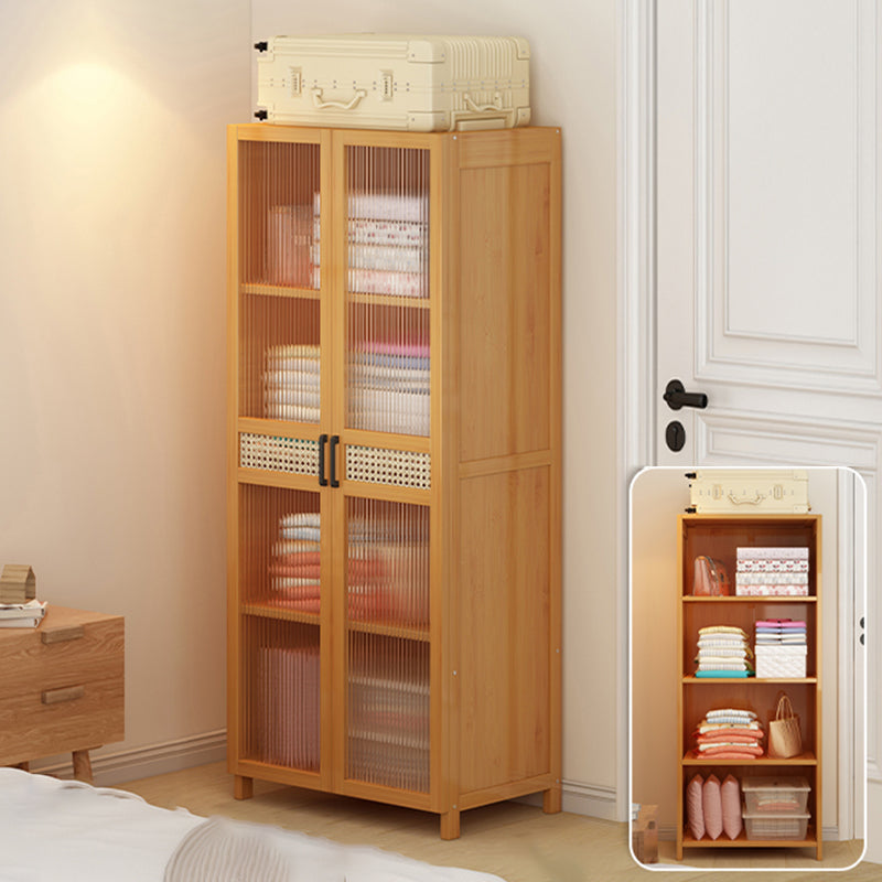 Freestanding Wood Wardrobe Modern Wardrobe with Legs and Shelves 28"L x 17"W x 63"H Without Clothing Rod Clearhalo 'Armoires & Wardrobes' 'armoires_wardrobes' 'Bedroom Furniture' 'furn' 'furn_armoires_wardrobes' 'Furniture' 6944454
