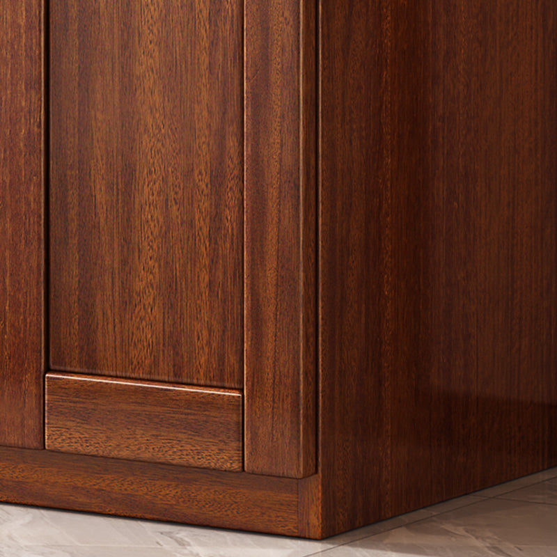 Traditional Walnut Solid Wood Wardrobe Freestanding Wardrobe Armoire with Drawers Clearhalo 'Armoires & Wardrobes' 'armoires_wardrobes' 'Bedroom Furniture' 'furn' 'furn_armoires_wardrobes' 'Furniture' 6944482