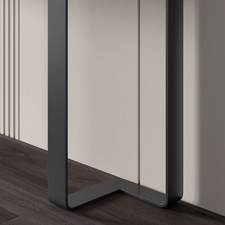 Mesa de acento moderno Stone Half Moon Console Mesa con 1 estante, 33.46 "de alto