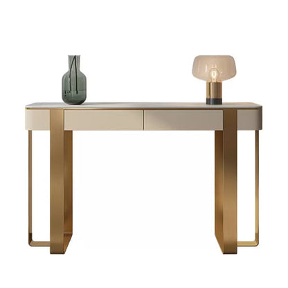 Tavolo di accento di mezza luna di pietra moderna da 33,46 "tavolo da console alta per Hall