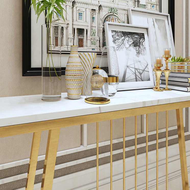 Tabla de acento de consola contemporánea Tabla de sofá de consola rectangular en mármol