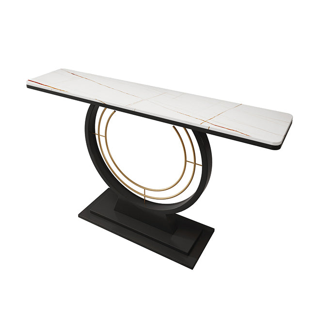 Modern Rectangle Console Accent Table Antique Finish Console Sofa Table in Stone Clearhalo 'Console Tables' 'console_tables' 'Entry & Mudroom Furniture' 'furn' 'furn_console_tables' 'Furniture' 6945374