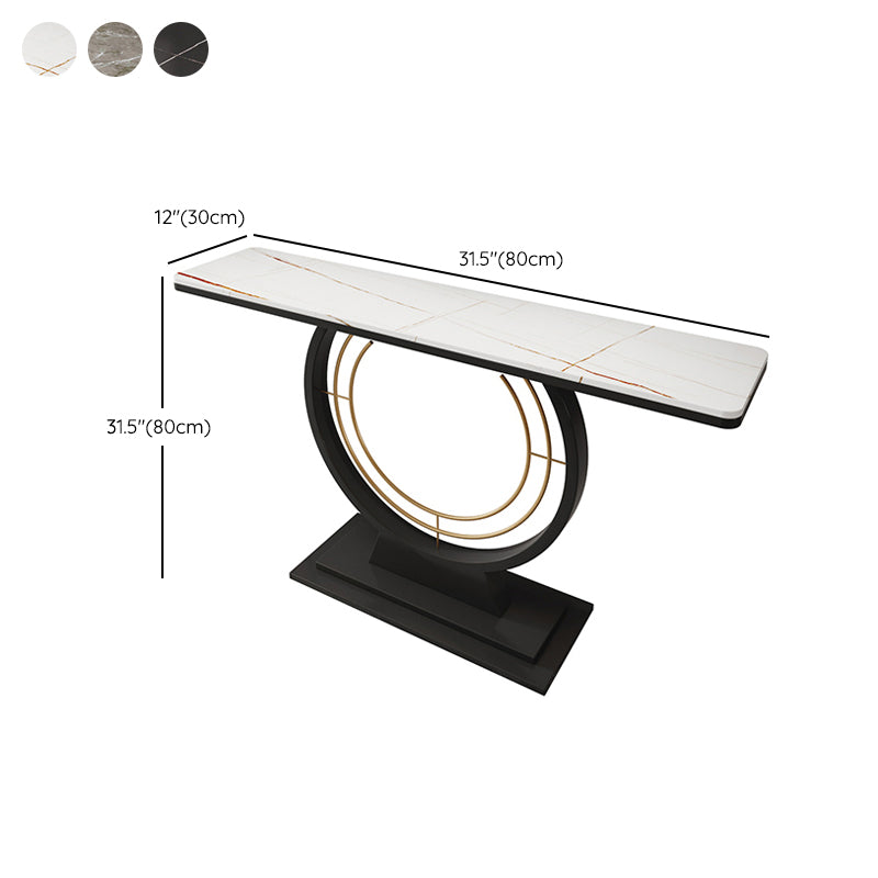 Modern Rectangle Console Accent Table Antique Finish Console Sofa Table in Stone Clearhalo 'Console Tables' 'console_tables' 'Entry & Mudroom Furniture' 'furn' 'furn_console_tables' 'Furniture' 6945385