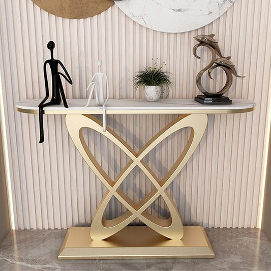 Mesa de consola contemporánea Table de sofá de consola de acabado antiguo en piedra