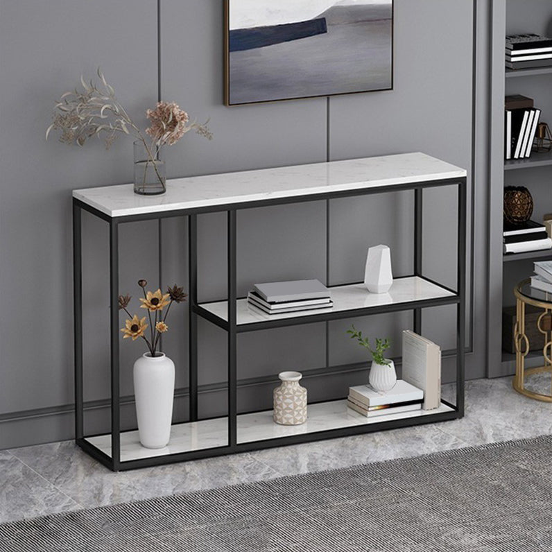 Tabla de acento de consola contemporánea Tabla de sofá de consola de acabado antiguo con estante