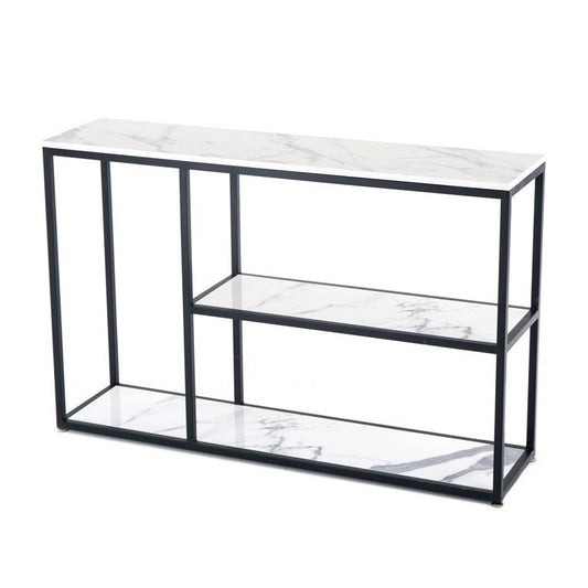 Tabla de acento de consola contemporánea Tabla de sofá de consola de acabado antiguo con estante