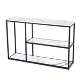 Tabla de acento de consola contemporánea Tabla de sofá de consola de acabado antiguo con estante